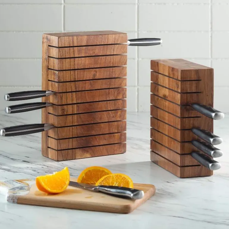 Acacia Wood Horizontal 10-Knife Block