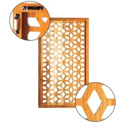 Acacia Wood Laser Cutout Wall Panel - Diamond