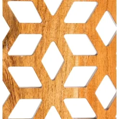 Acacia Wood Laser Cutout Wall Panel - Diamond