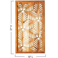 Acacia Wood Laser Cutout Wall Panel - Leaf