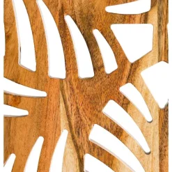 Acacia Wood Laser Cutout Wall Panel - Leaf