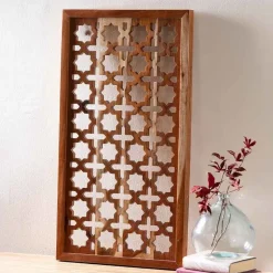 Acacia Wood Laser Cutout Wall Panel - Star
