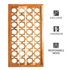 Acacia Wood Laser Cutout Wall Panel - Star