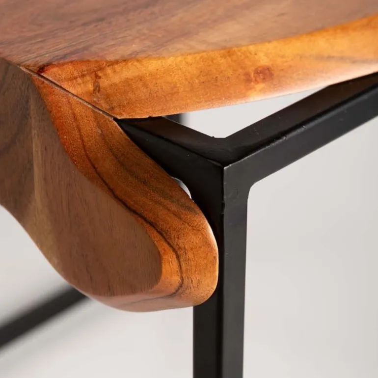 Acacia Wood Waterfall Nesting Tables, Set of 2