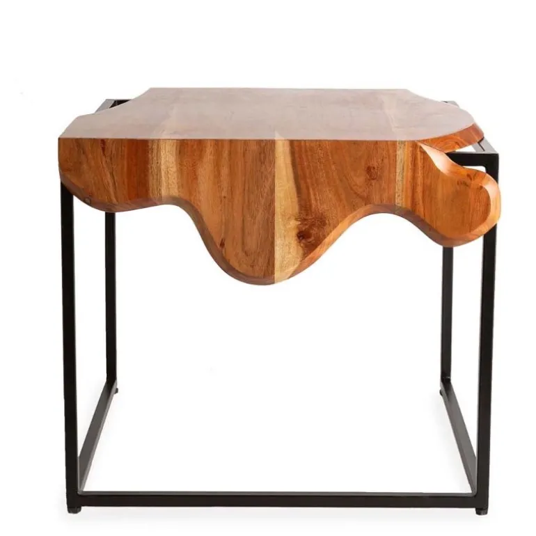 Acacia Wood Waterfall Nesting Tables, Set of 2