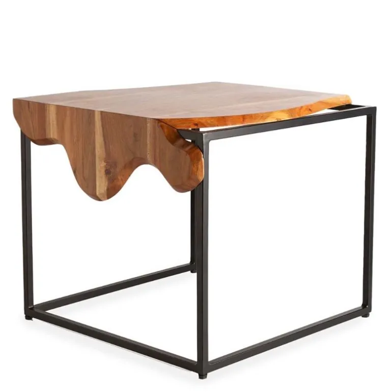 Acacia Wood Waterfall Nesting Tables, Set of 2