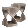 18" Agate Gray Twisty Stool, Set of 2