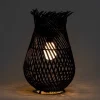 All-Weather Wicker Solar Table Lantern - Black