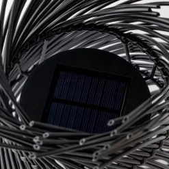 All-Weather Wicker Solar Table Lantern - Black