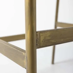 Antique Brass Wishbone Accent Chair