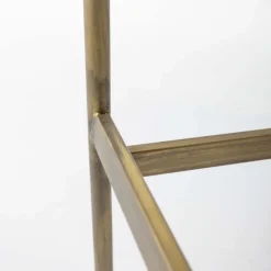 Antique Brass Wishbone Accent Chair