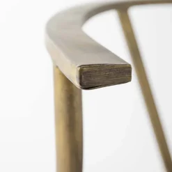Antique Brass Wishbone Accent Chair