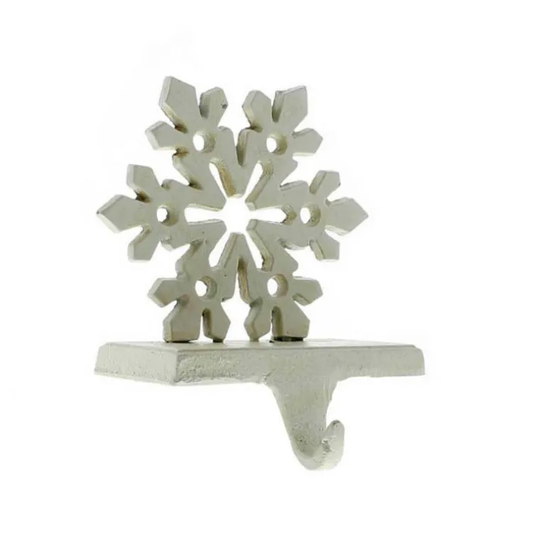 Antique White Snowflake Holiday Stocking Holder