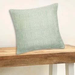 Aqua/Ivory Indoor Outdoor Pillow, 22