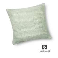 Aqua/Ivory Indoor Outdoor Pillow, 22