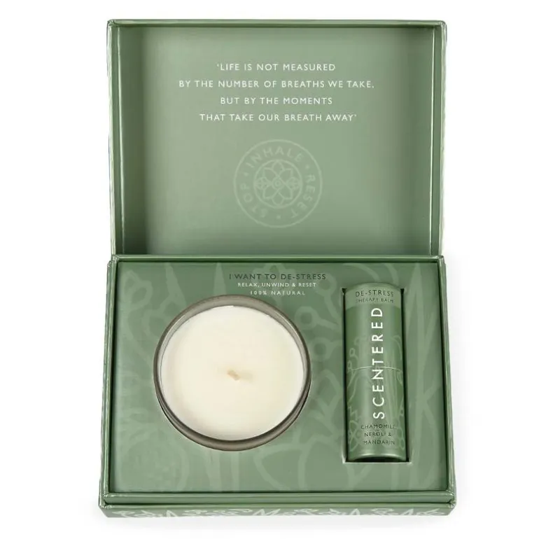 Aromatherapy Balm and Candle Gift Set - De-stress