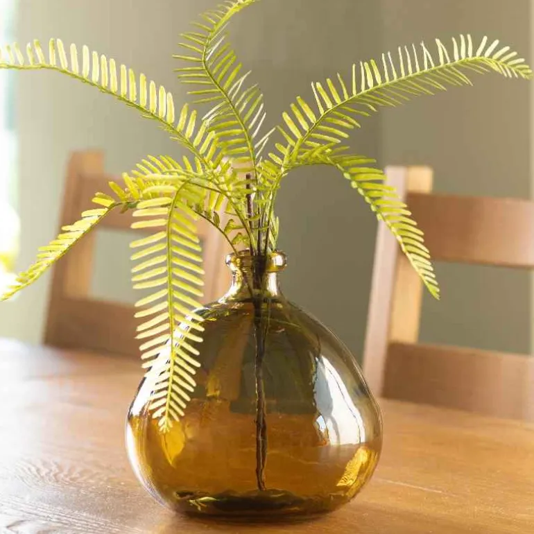 Askew Recycled Glass Balloon Vase, 9" - Mocha