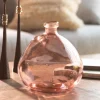 Askew Recycled Glass Balloon Vase, 9" - Pink