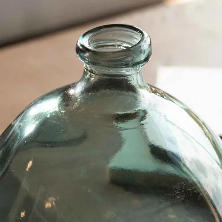 Askew Recycled Glass Balloon Vase, 9" - Gray