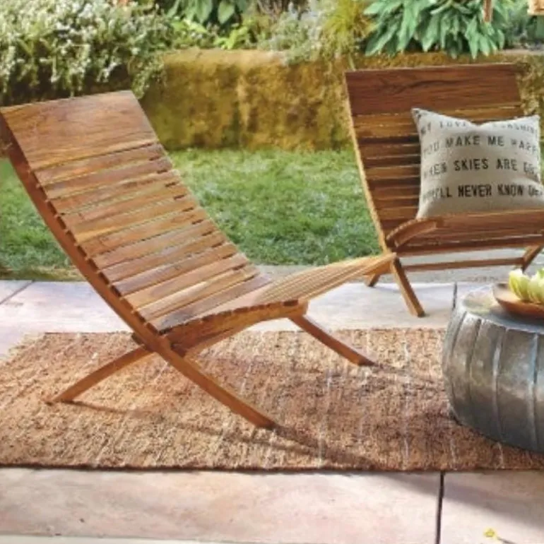 Barcelona Teak Chairs, Set of 2