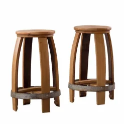 Barrel Stave Stool, Set of 2