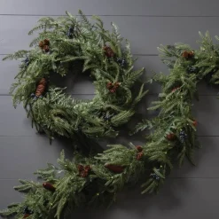 Battery Operated LED In/Out Norfolk Wreath