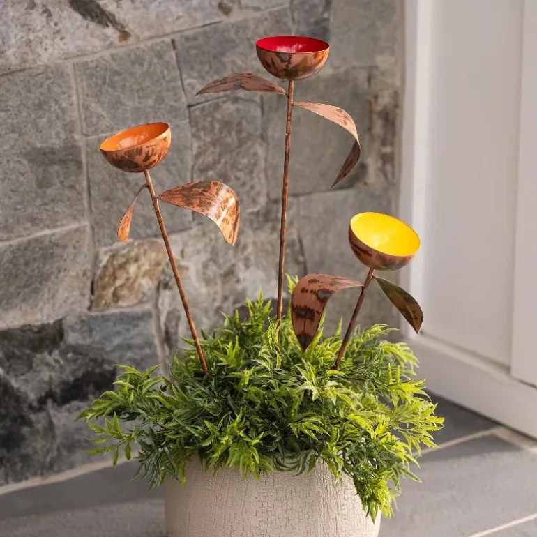 Bee and Butterfly Water Station Cup Stakes, Set of 3