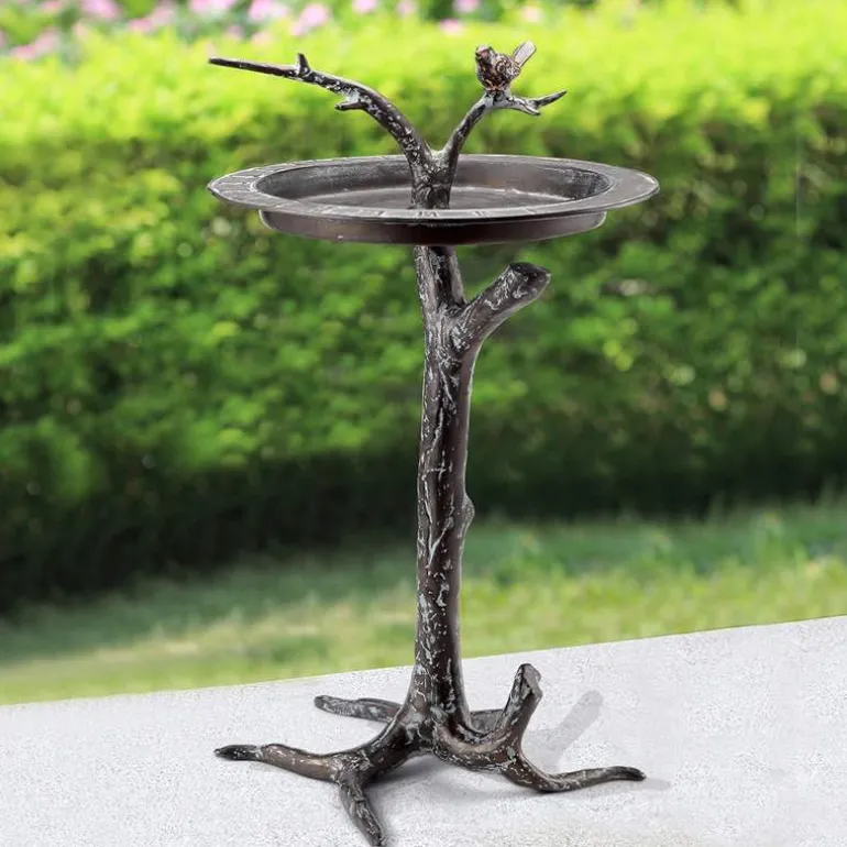 Bird and Twigs Sundial Bird Bath