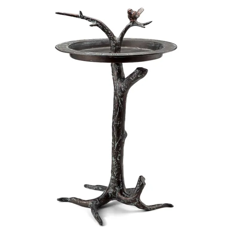 Bird and Twigs Sundial Bird Bath