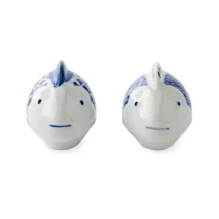 Blue Floating Ceramic Fish, Set of 2
