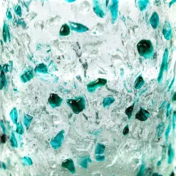 Blue Frost Confetti Recycled Pint Glasses, Set of 4
