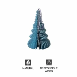 Blue Hand-Cut Honeycomb Paper Tree Ornament, 6"H