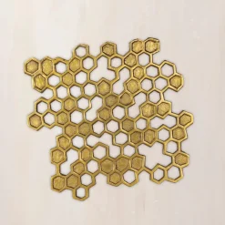 Brass Plated Honeycomb Trivet