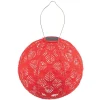 Brights Geo Palm Solar Lantern, 12"Dia. - Chili