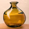 Bubble Recycled Glass Balloon Vase, 7"H - Mocha