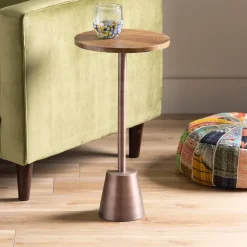 Burnished Copper Finished Drink Table