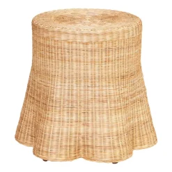 Capris Rattan Scalloped Edge End Table