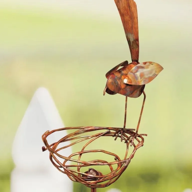 Carolina Wren And Nest Copper Garden Stake