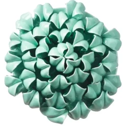 Ceramic Wall Flowers, 8" - Aqua