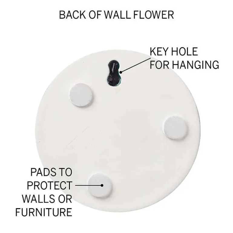 Ceramic Wall Flowers, 6" - Gold-Rimmed White
