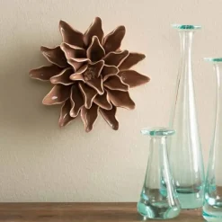 Ceramic Wall Flowers, 4" - Light Purple