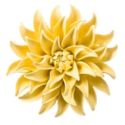 Ceramic Wall Flowers, 6" - Light Yellow