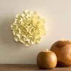 Ceramic Wall Flowers, 8" - Pale Yellow