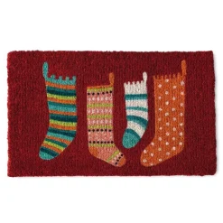 Christmas Stockings Coir Mat, 30" x 18"