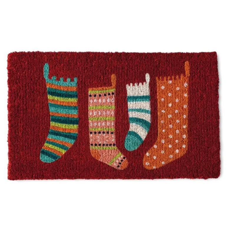 Christmas Stockings Coir Mat, 30" x 18"