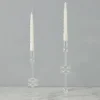 Clear Glass Candlestick Pair
