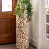 Column Pedestal Teak Wood Plant Stand