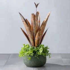 Copper-Finish Large Agave Stake Sculpture