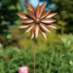 Copper Flamed Dahlia Spinner/ Stake
