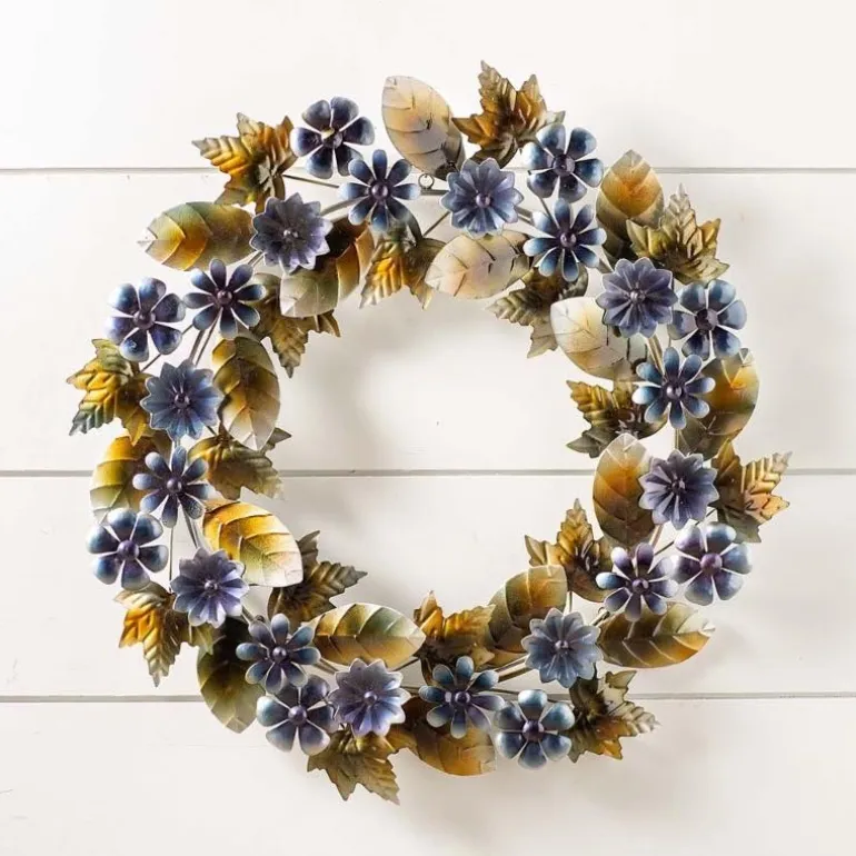Cornflower and Chicory Metal Wreath